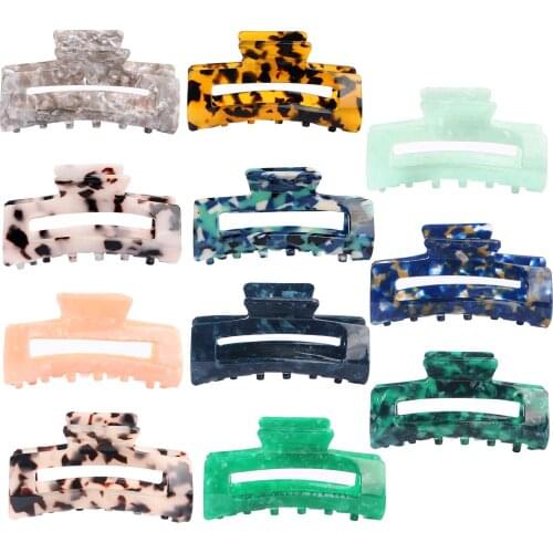 Acetic acid long square grip clip Amazon claw clip set custom hair accessories back head hairpin women