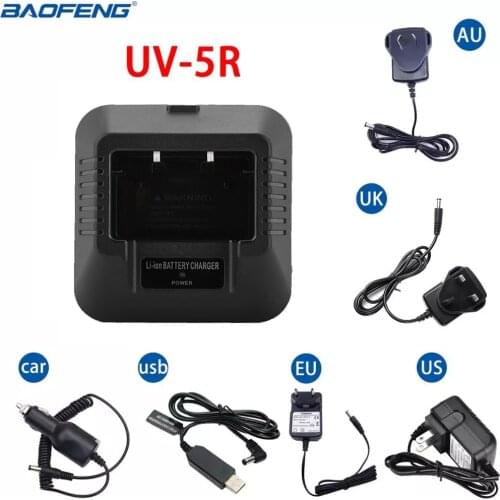 Baofeng UV-5R EU/US/UK/AU/USB/Car Battery Charger For Baofeng UV-5R DM-5R Plus Walkie Talkie UV 5R Ham Radio UV5R Two Way Radio