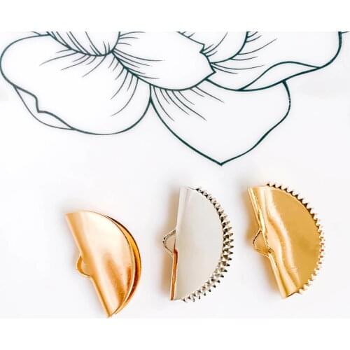 ZEROUP 10pcs Metal Crimps End Caps for Flat Leather Cord White K Gold Color End Fastener Connectors Clasps Jewelry Making