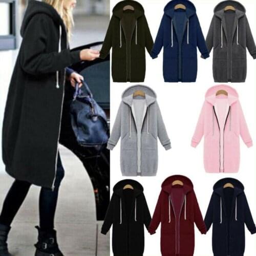 Ladies Hooded Sweatshirt Casual Long Sleeve Coat Jacket 2020 Hot-Selling Hot Style Fashion Popular Pure Color Wild Street Trendy
