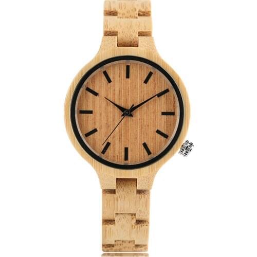 Womens Watches 100% Nature Wooden Wrist Watch Handmade Bangle Ladies Elegant Dress Clasp Bracelet Sports Clock 2018 New Arrival