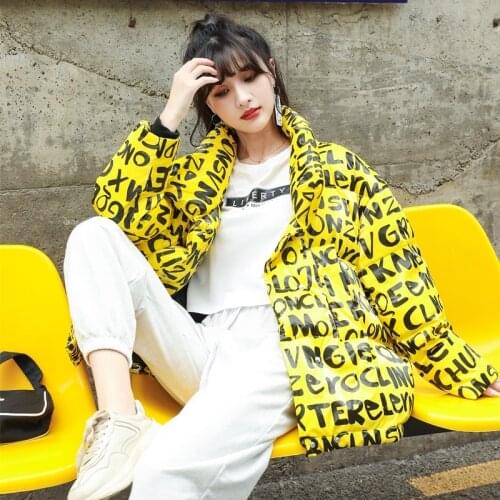2021 New Autumn Winter Outfits letters Full letters Print Down Jacket Bread Jacket Women loose Trendy Fashion Womens Clothing