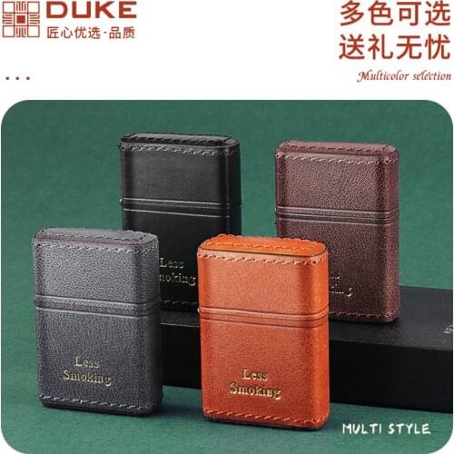 Zorro DUKE co-branded handmade puffskin vintage vintage windproof kerosene lighter leather wheel lighter mens gift