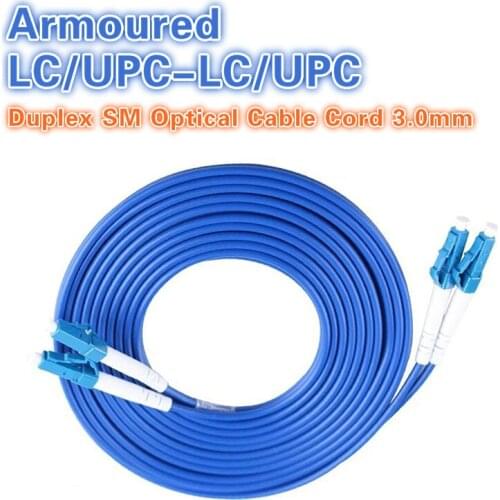 Single Mode Duplex Armoured LC/UPC-LC/UPC 5PCS Fiber Optic Patch Cord Jumper SM Optical Cable 3.0mm Fibra Optica FTTH