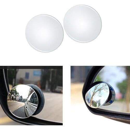 1 Pair Stick On Blind Spot Mirror 360° Wide Angle Convex Mirror