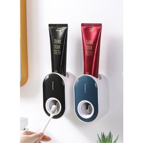1PC Wall Mount Automatic Toothpaste Dispenser Bathroom Accessories Set Toothpaste Squeezer Dispenser Toothbrush Holder OK 1133