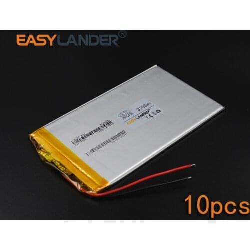 10pcs/Lot 3.7V 3100mAh 2970125 Rechargeable li Polymer Li-ion Battery For Bluetooth Notebook E-Book Power Bank Portable Consumer
