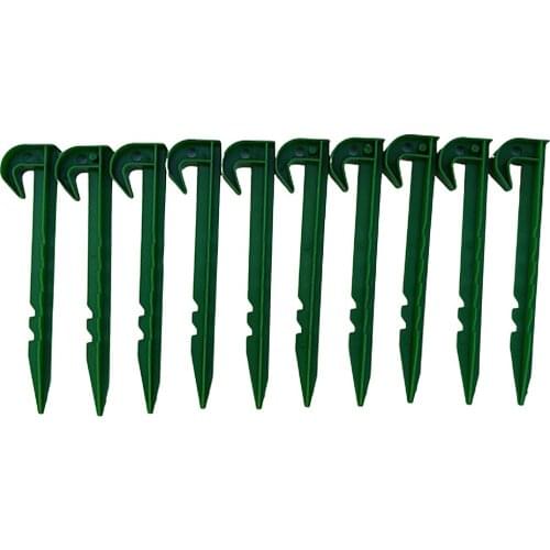 10-pack 5.75inch Garden Plastic Stakes Spike Hook Awning Tent Pegs Sturdy