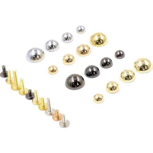 100pcs Dome Rivet Screw Spike Studs Punk Spots Garment Leather Craft Belt Wallet Decoration Parts 8/10/12/12mm