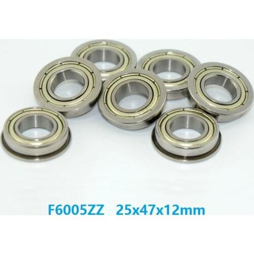 100pcs/lot F6005ZZ F6005 ZZ F6005Z F6005-ZZ 25x47x12 mm flanged Ball Bearing shielded deep groove 25*47*12mm