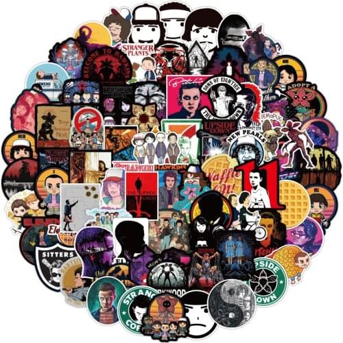 100pcs Stranger Things Stickers Waterproof Skateboard Suitcase Snowboard Motorcycle Phone Laptop Sticker Kids Classic Toys F3
