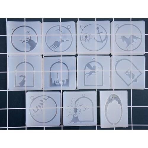 11 style for choose photo frame tray resin craft silicone molds jewelry pendant making tools epoxy Silicone Mould