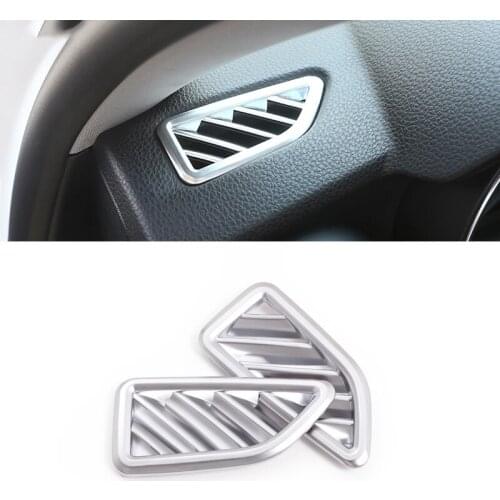 2pcs Matte Chrome Dashboard Air Conditioning Vent Outlet Frame Cover Trim For Alfa Stelvio 2017 2018 2019 2020