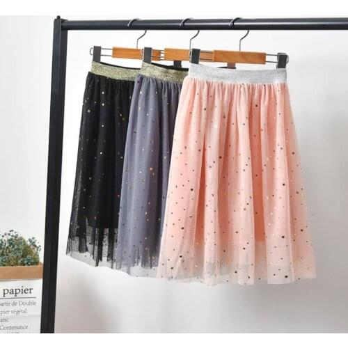 2019 Baby Toddler Tutus School Girls Tutu Skirts Kids Mesh Skirt Princess Sequined Stars Ball Grow Skirts For Girl Child Clothes