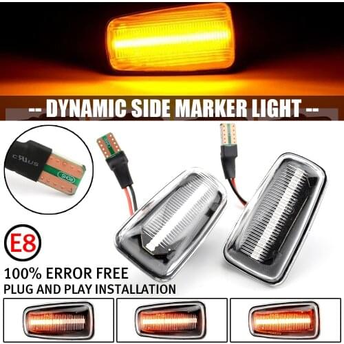 2x Dynamic LED Side Marker Signal Light For Peugeot 106 II 306 406 806 For Citroen Berlingo Jumpy Saxo Xantia Break For Fiat