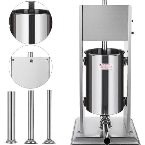 58.4 lbs Electric Sausage Stuffer Machine 12L Stainless Steel Sausage Maker with 5 Sausage Tubes
