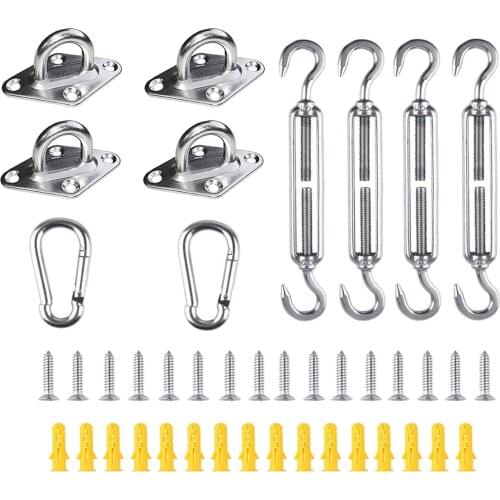 6 inch Rectangle Sun Shade Sail Stainless Steel Hardware Installation Kit