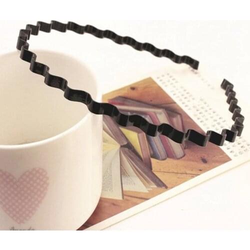 Korean hair accessories mens and womens fashion metal black wave hair band headband 2 yuan shop accessories