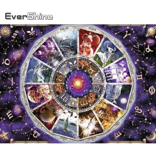 Evershine 5D DIY Diamond Embroidery 12 Constellations New Arrival Diamond Painting Kit Mosaic Landscape Rhinestone Art Gift