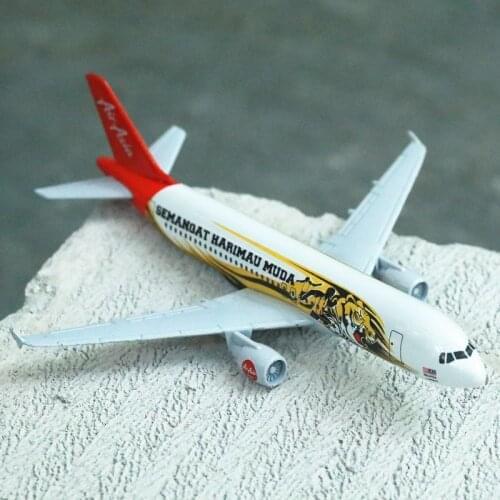 Air Asia Semangat Harimau Muda A320 Aircraft Model 6" Metal Airplane Diecast Mini Collection Toys