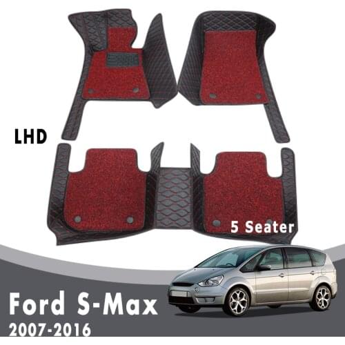 Car Floor Mats For Ford S-Max 2016 2015 2014 2013 2012 2011 2010 2009 2008 2007 5 Seater Double Layer Wire Loop Auto Accessories