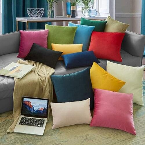 Velvet Decorative Pillows Solid Cushion Cover Throw Pillow Case 45x45cm Pillowcase Home Decor For Sofa Seat Pillows Cover 2019
