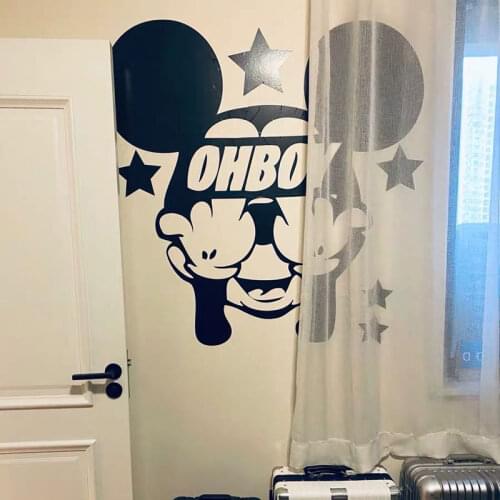 Disney Mickey Mouse Creative Sticker Cartoon Bedside Decoration Sticker Bathroom Living Room Background Wall Decoration Sticker