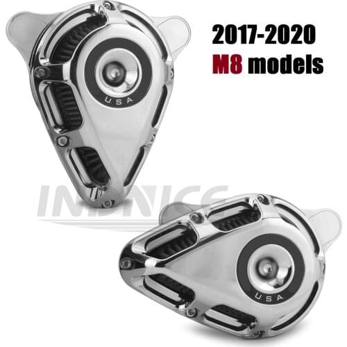 Chromed Turnable Air cleaners filters for harley Touring M8 Street Road Glide king FLTRX FLHR filters 17-21 softail 18-21