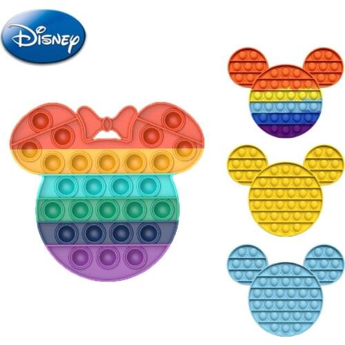 Disney Mickey Mouse Pop It Fidget Toys Push Pop Bubble Sensory Antistress Toy Silicone Squeeze Relief Stress Anxiety Fidget Toys