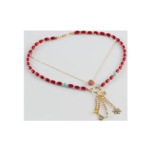 İstinye Figured Dual Beads Necklace