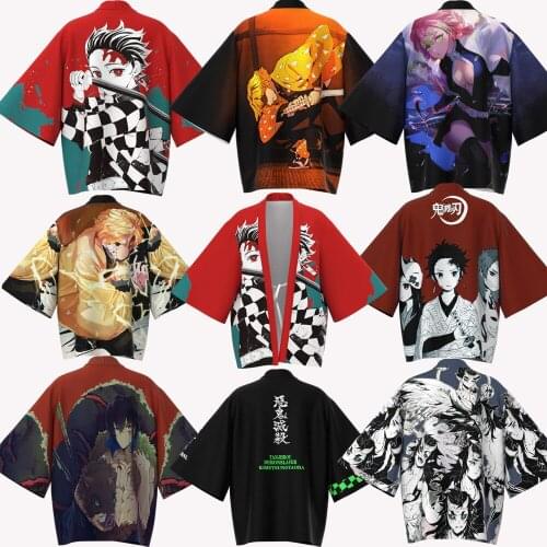 Demon Slayer Kimetsu no Yaiba Agatsuma Zenitsu/Kamado Tanjirou/Tomioka Giyuu/Himejima Kyoumei Cloak Haori Kimono Yukata Clock