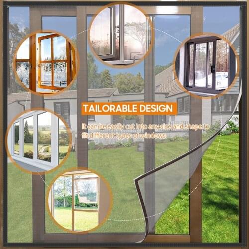 KKmoonDIY Window Screen with Self-Adhesive Tapes Household Mosquito Screen Mosquito Net Mosquito Protector Mesh Curtain Door Net