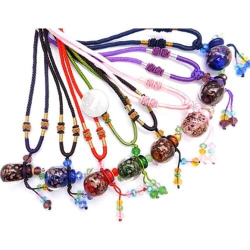 Mini Perfume Bottle Pendant Empty Perfume Bottle Sphere Small Sandstone Luminous Essential Oil Bottle Necklace Pendants