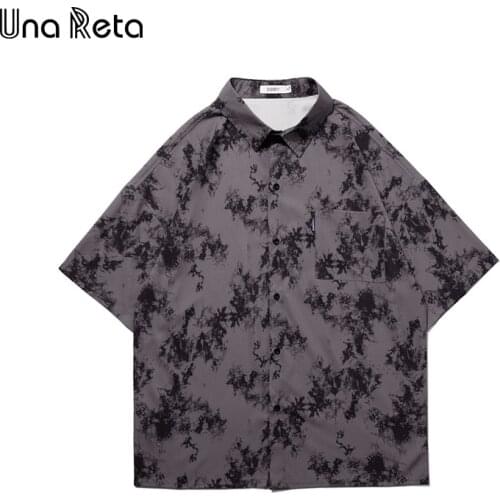 Una Reta Short Sleeve Mans Shirt 2021 New Japanese Summer Casual Loose Men Clothing Harujuku Hip Hop Oversized Shirts For Men