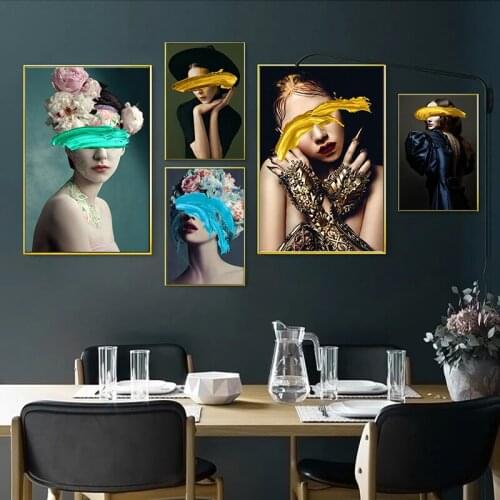 Nordic Wall Art Canvas Figure Paintings Beauty Women Posters Prints Decor Picture For Living Room Home Oil Painting Cuadros