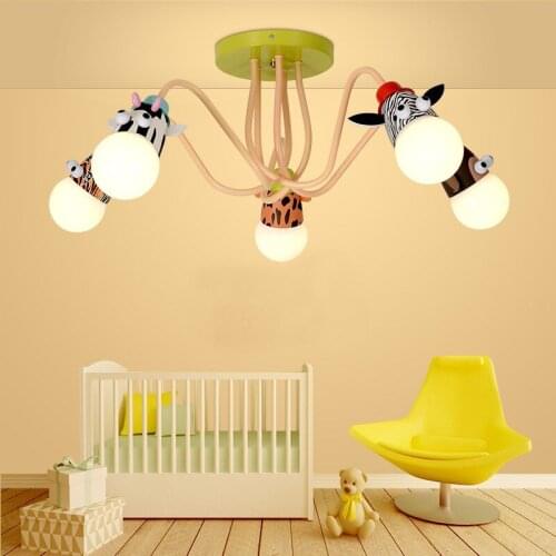Novelty Childrens room lamp bedroom cartoon LED ceiling lights American restaurant study lamp modern animal creative led light