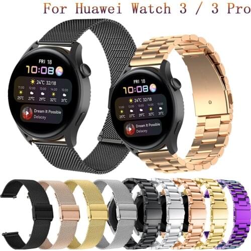 Stainless Steel For Huawei Watch 3/Pro/GT 2 Pro /GT2 42mm 46mm strap For Samsung Galaxy 42 46mm For Garmin Forerunner 245 Correa