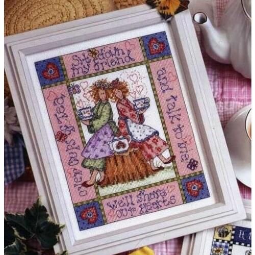 Sit Down My Friend DIY Craft Stich Cross Stitch Cotton Fabric Needlework Embroidery Crafts Counted Cross-Stitching Kit