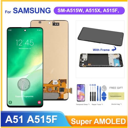 Original Lcd For Samsung Galaxy A51 Lcd Display Touch Screen With Frame Assembly For Samsung A51 A515 A515F A515F/DS A515FD LCD