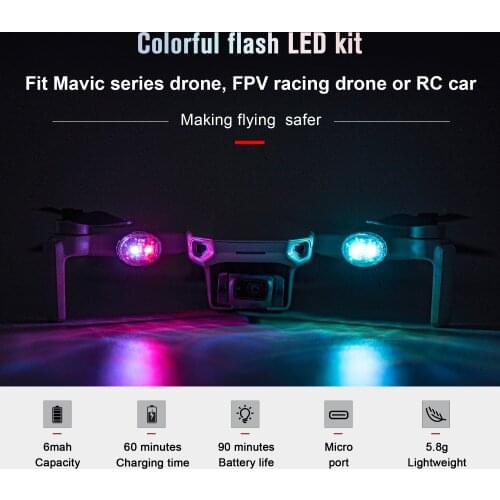 Universal Drone Flash Strobe Lamp Night Flying Light For DJI Mavic Air 2S/Mini/2/SE Spark Zoom FPV Fimi X8 SE Accessories Set