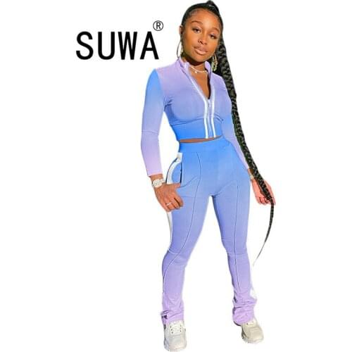 Trendy Chic Classic Fashion Trousers 2 Pieces Outfits Women Matching Sets Long Sleeve Jacket Coat High Waist Stacked Flare Pants