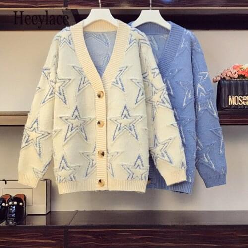 Plus Size Autumn Winter Women Cardigan Warm Knitted Sweater Jacket 2021 Fashion Knit Cardigans Coat Lady Loose Sweaters 4XL