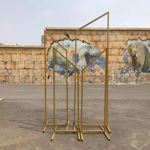 1 set/4pcs Wedding iron screen decoration wedding stage background decoration geometric square screen wrought iron arch props