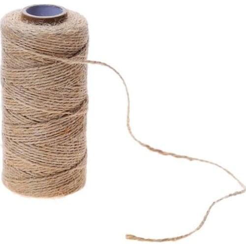 100m Natural Hemp Rope Jute Twine Burlap String Party Wedding Gift Wrapping Cords Thread DIY Scrapbooking Florists Craft Decor