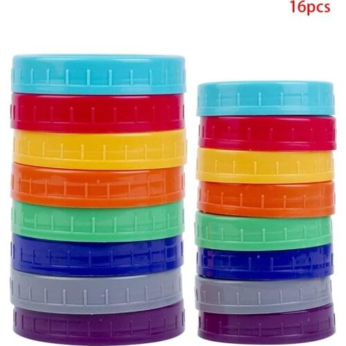 16Pcs Regular Wide Mouth Canning Jar Lids 70mm 86mm Plastic Storage Caps Leak-proof Sealing Cover