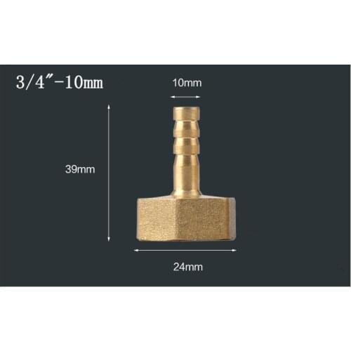 2Pieces Brass BSP Female Thread Raccord 3/4" pour tube 10mm hose barb Connector Adapter