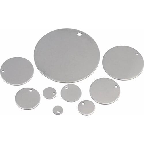 20pcs 6 8 10 20 25mm Stainless Steel Charms Pendant Dog Tag Pendant Stamping Blanks Pendants For Necklaces DIY Jewelry Making