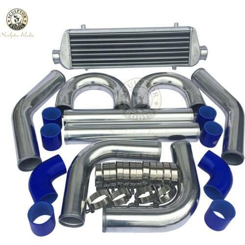 Universale Turbo Intercooler 550*140*65mm 2.0" di Ingresso Uscita Alluminio e Pinna 2.0 "turbina tubo in alluminio piping kit