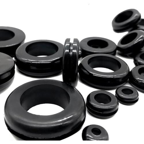 5pcs 3-12mm Circlip Rubber wire grommet gasket Electric box inlet outlet Seal ring Dust plug cover cable holder protector