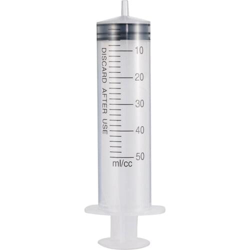 5pcs 50ml Syringe Plastic Disposable Industrial Manual Syringes With Rubber Membrane For Mixing Many Liquid